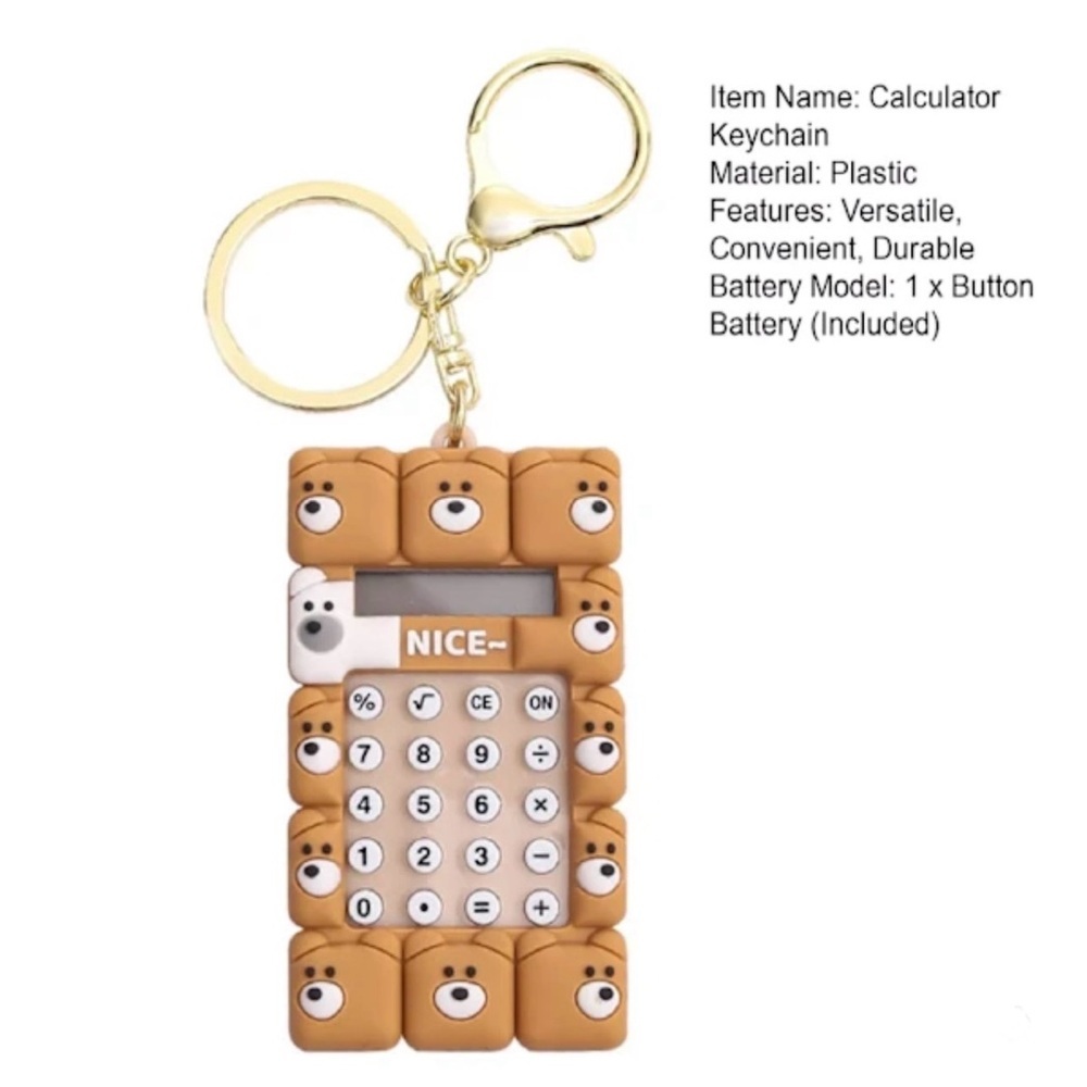 1 Mini Calculator Keychain - Picture 8 of 9